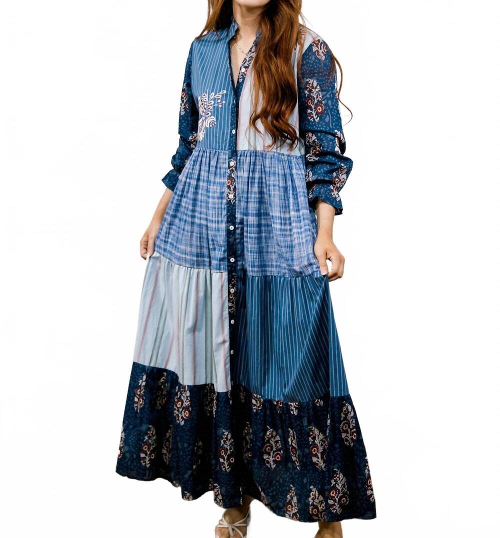 NEW OH MY STARS APPAREL women's montana maxi dress in denim
